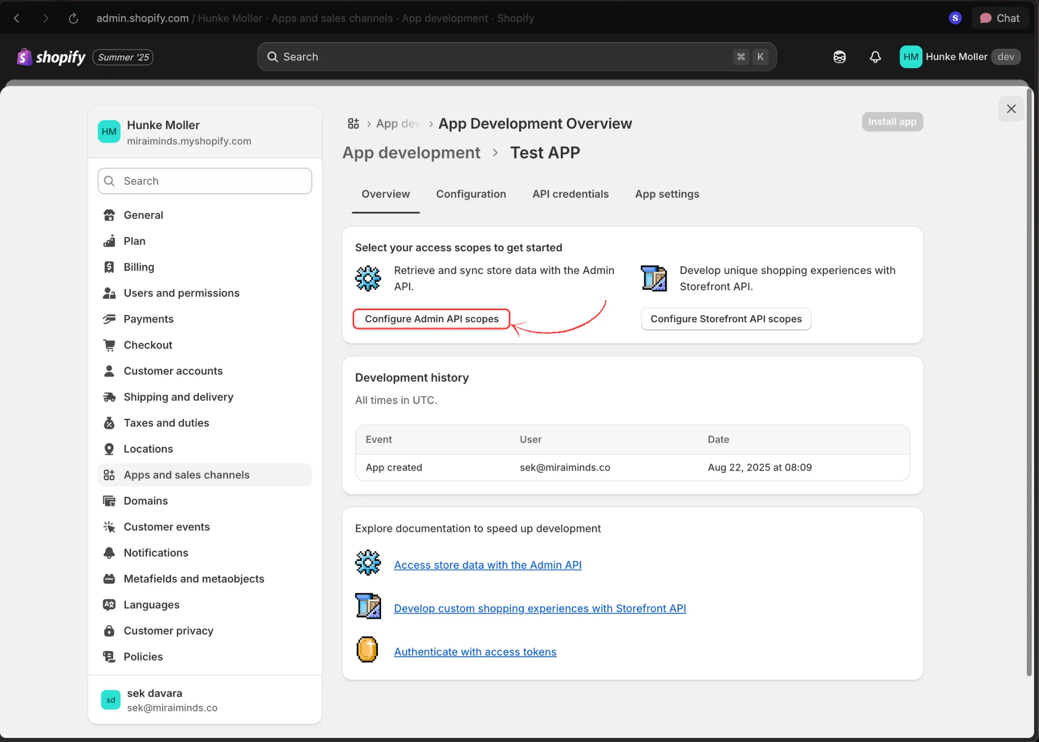 App configuration